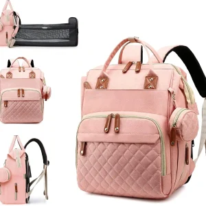 3 In 1 Waterproof Diaper Backpack With Foldable Changing Pad Stroller Hanging Organizer