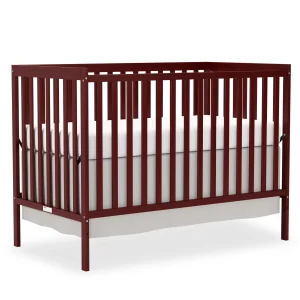 5-in-1 Convertible Baby Crib, Wooden Nursery Crib Converts to Toddler Bed Daybed and Full Size Bed, 3 Adjustable Mattress Positions, Non-Toxic Finish